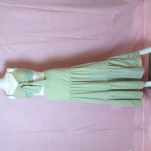 Nasty Gal Textured Crop Top and Tiered Maxi Skirt Co Ord Set in Sage Green 4